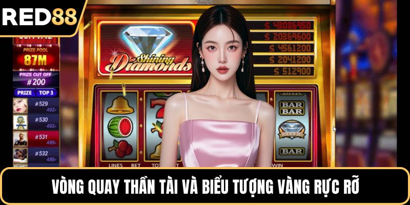 Vòng quay thần tài và biểu tượng vàng rực rỡ